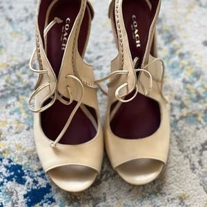 Never worn, Beige Coach High Heel Shoes